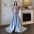 Jancember LSZ484 Exclusive Boat Neck Pearls Beading Mermaid Dresses With Overskirt