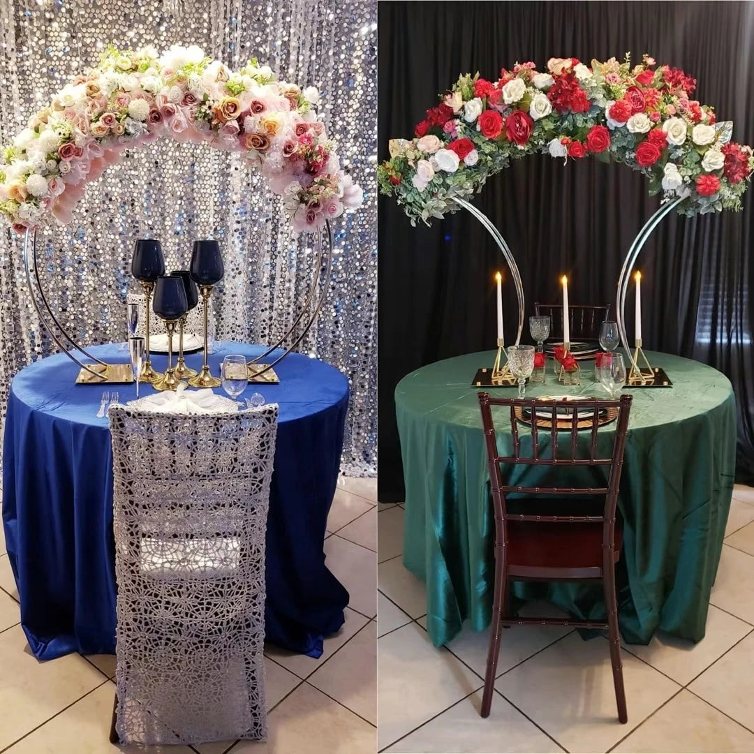 SPR  Iron Adjustable Custom Flower Wall Panel Event Stage Portable Party Wedding Round Backdrop Stand