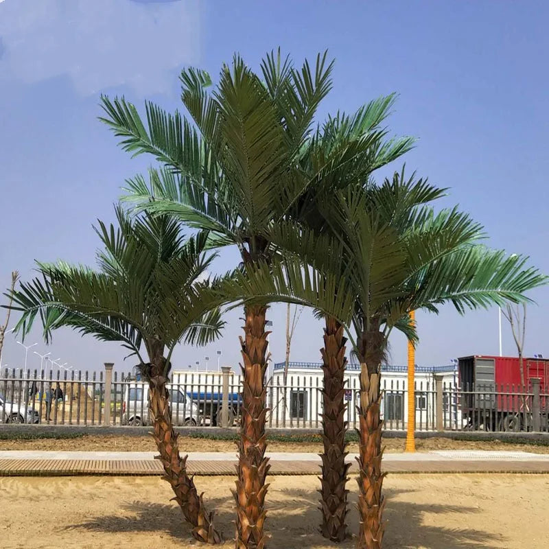C091 Outdoor Palm Tree Artificial Coconut Palm Tree Large Artificial Fiberglass Palm Tree King for Indoor Decoration