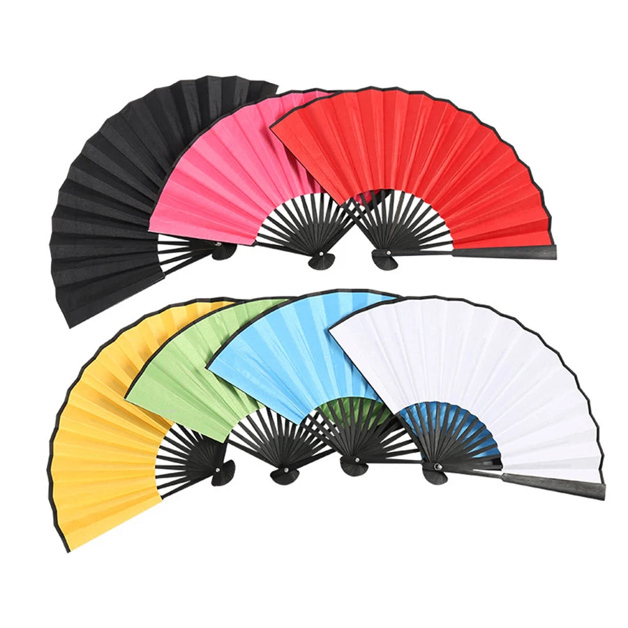2022 Newest Promotional Large Rave Fan Bamboo Paper Wedding Party Decorations Held Hand Fan Folding for Advertisement with logo