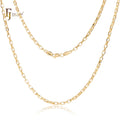 3.5mm FJ Fallon Fashion Jewelry Box Chains Plated in 14K Gold Brass Based