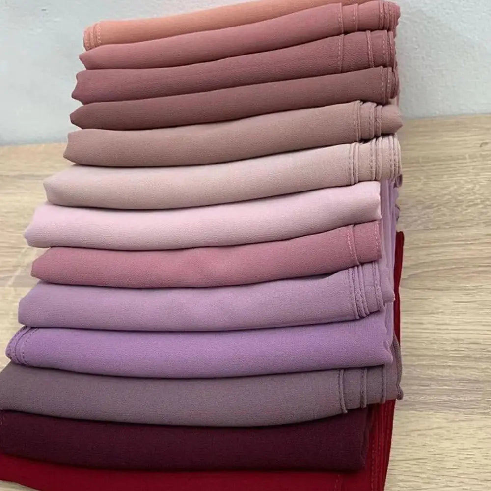 Hot Selling New Style Plain Chiffon Hijab Smooth Soft Chiffon Scarves Islamic Lady Polyester Chiffon Hijab Scarf Shawl