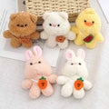 Pendant Gifts Cartoon Cute Bear Duck Bunny Doll Toys Plush Animal Keychain for Girls