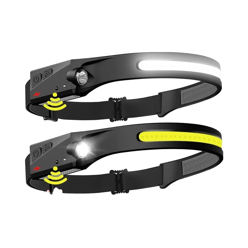 LED Headlamp for Adults 230Â° Wide Beam Motion Sensor Rechargeable Lithium Ion Battery for Camping Outdoor Activities