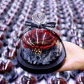 Valentine Gifts Preserved Glass Dome Flower Rose in Glass Gift Box Valentine with LED Lights Eternal Beauty Rose