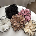 Fashionable Multicolor Chiffon Hair Ties Ponytail Holder Popular Pleating Fabric Flower Scrunchies Custom Logo Girls' Party
