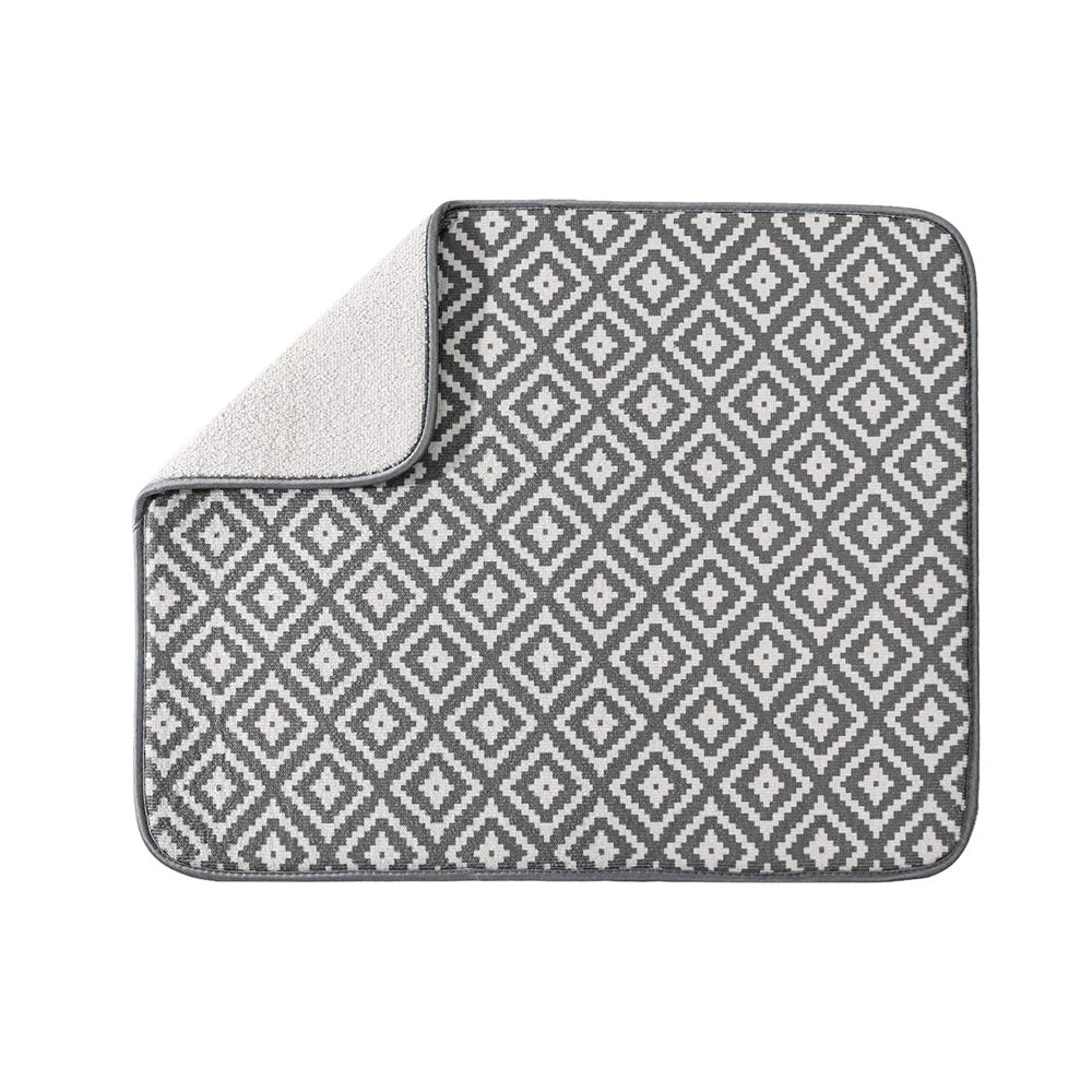 19.2 X 15.8 Inches Rectangle Striated Patterned Gray Cloth Placemats for Kitchen Table