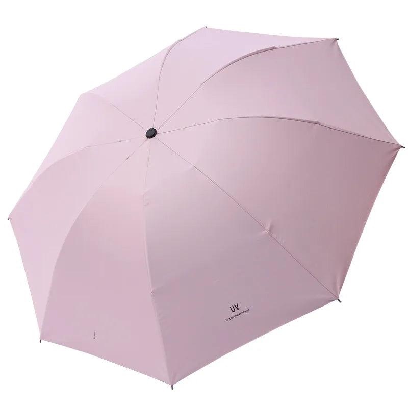 Wholesale 21 Inches 8 Ribs Anti UV Protection Custom Logo 3-Folding Mini Compact Super Small Size Traditional Umbrella Low Price