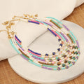 Bohemian Designer Natural Stone Bead Handmade Simple Choker Necklace Colorful Jewelry for Women Girls Gift