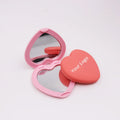 Elegant Heart Shape Compact Pocket Makeup Mirror for Your Purse Travel Small Mirror for Women Girls Valentine's Day 2 Color