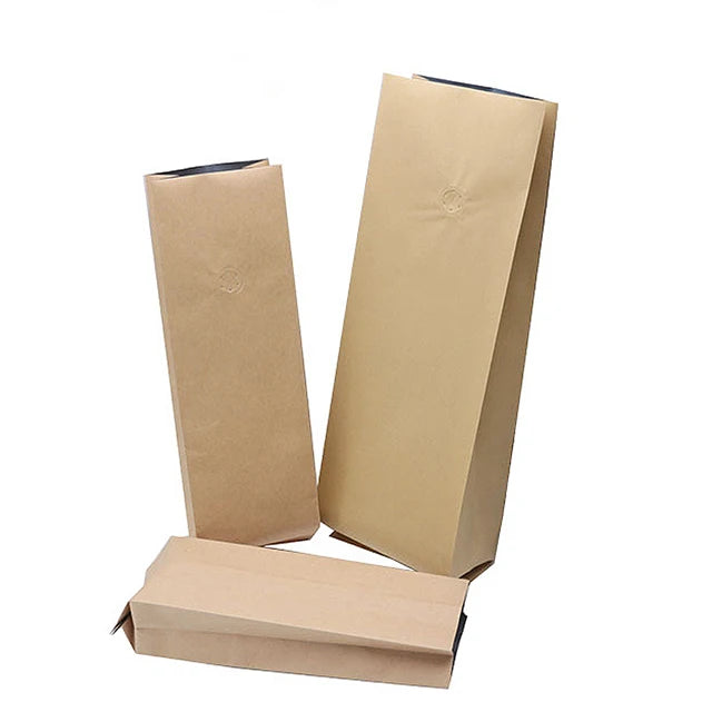 Biodegradable Kraft Paper Sachets for Food Packaging Gravure Printing Logo Product Back Seal for Nutrition Bar Sugar Packing