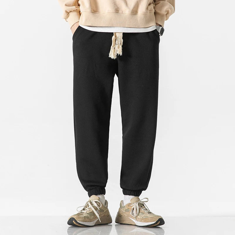Men's Heavyweight Sweatpants Custom Men's Autumn New Solid Color Fashion Loose Beam Casual Trousers Men's Loose Sports Pants