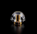 15fea Crystal clear High Transparency Diamond Done Shape Unique Surlyn Plastic Acrylic Perfume Cap Lid with Inner pp Cap
