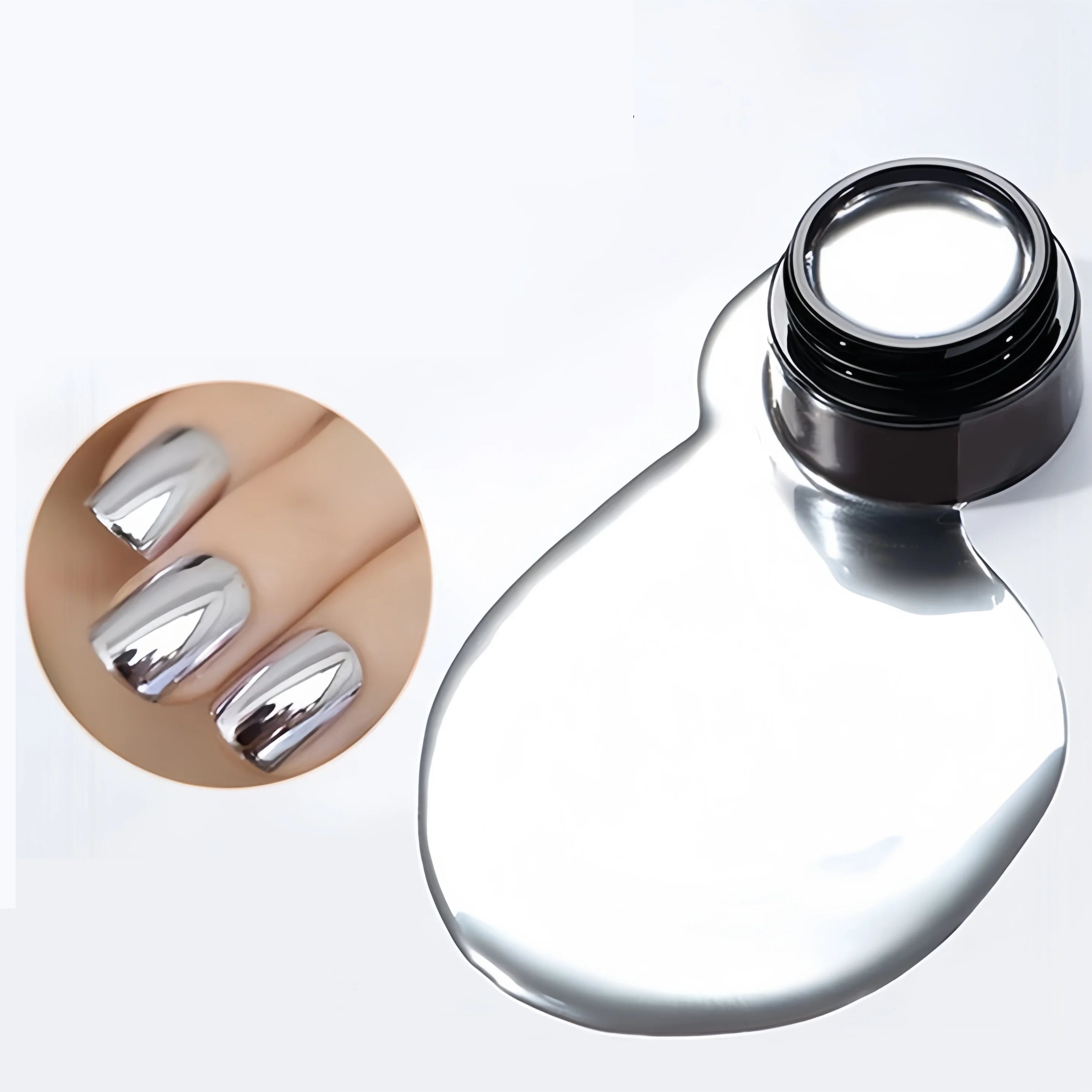 Hot Selling Salon Art DIY Use Metal Draw Liner Effect Super Bright Silver Mirror Hema Free Non Toxic 10g Painting Gel