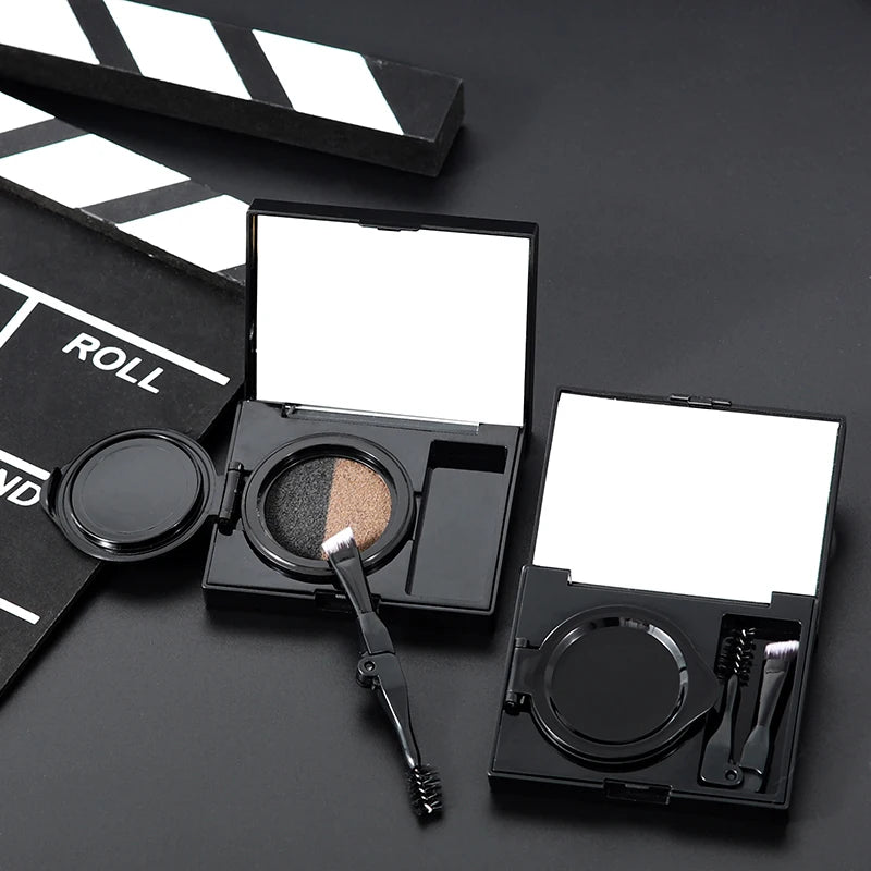 VV-25r Eyebrow air Cushion Double Color Eye Brow Waterproof Black Powder Private Label Eyebrow Gel