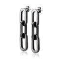 Elegant Stainless Steel Chain Earrings Jewelry Fashion square Chain 53mm Gun Color Plating Earings for Women Man
