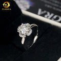 Custom Unique Design Diamond Rings 1.5ct Women Moissanite 14k Gold Ring for Wedding