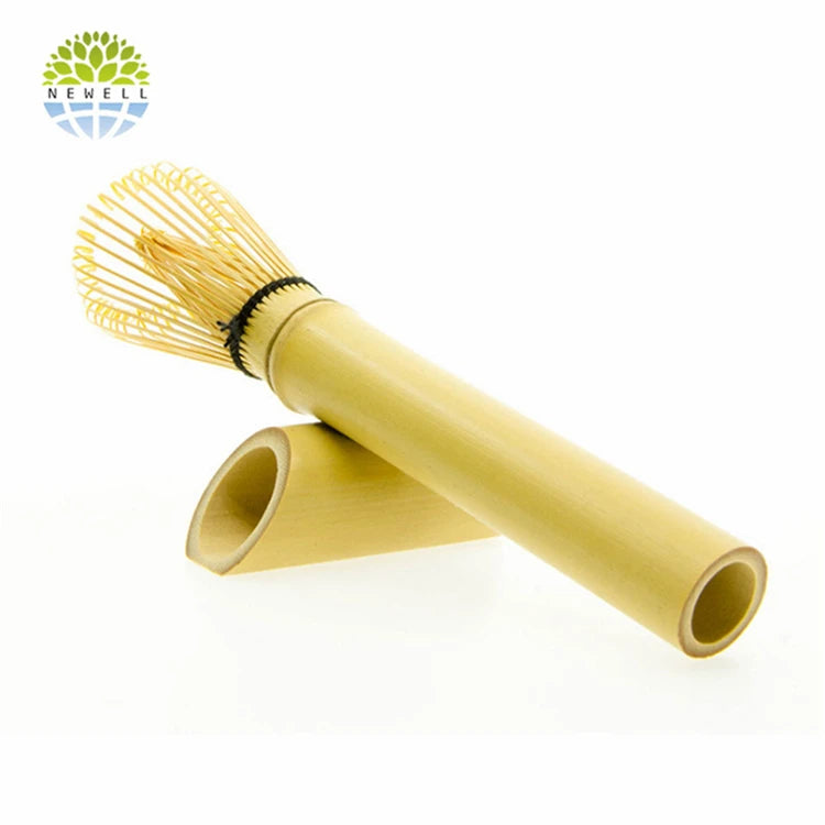 Handmade Logo Durable Green Matcha Tea Chasen Long Handle Gold or Skinny Bamboo Whisk for Matcha