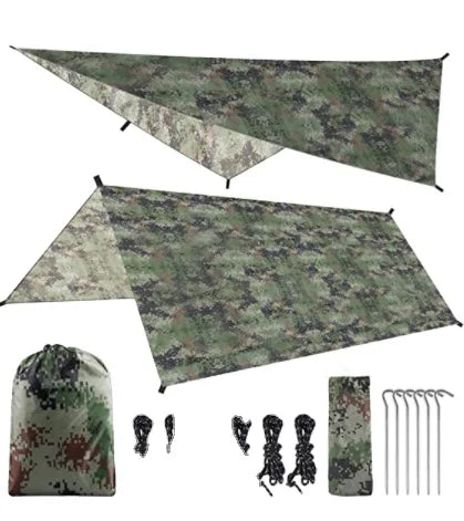 Woqi Outdoor Waterproof Camping Tarp Shelter  Lightweight Ripstop Nylon Picnic Mat for Camping Hiking Backpacking