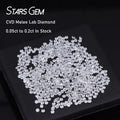 Small Size Lab Diamond Real Melee Diamond Calibrated 0.05ct to 0.2ct Made Lab Grown Diamond for Mens Watches Jewelry Glass