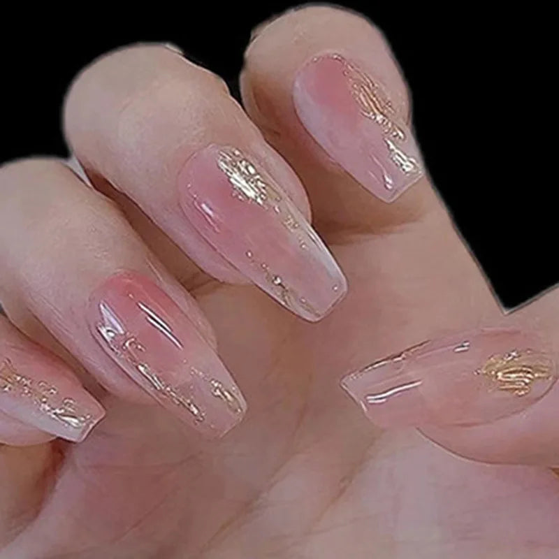 New Style Fashion 24pcs Press on Nails Luxury Coffin Nails Custom Ballerina False Nails