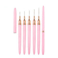 Nail Supplies Custom Logo Pink Nail Drawing Fine Line Metal Handle French Manicure Nails Brush
