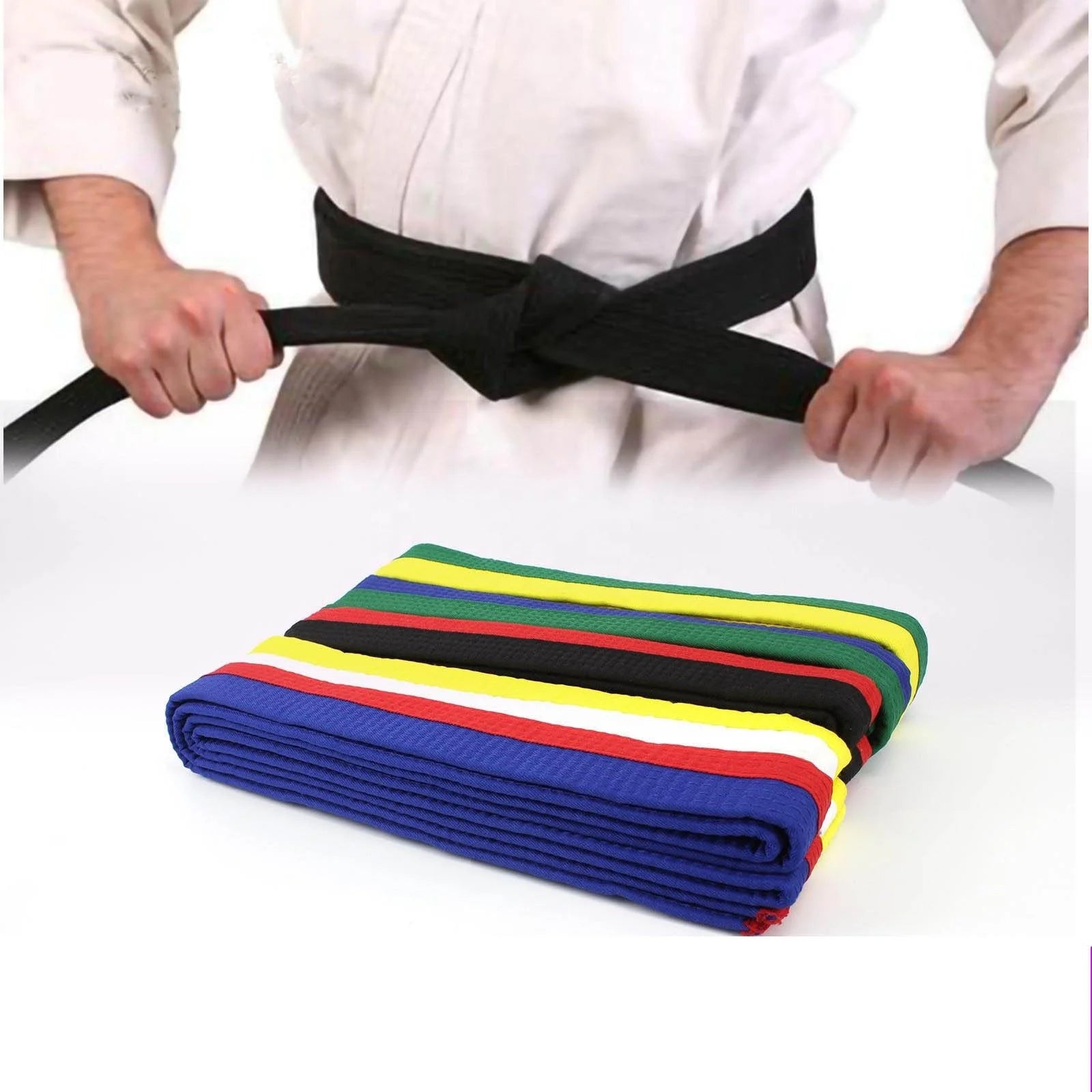 Cheaper Customized Rubber Martial Arts Belt Double Wrap Professional Unisex Taekwondo Karate Judo Belts