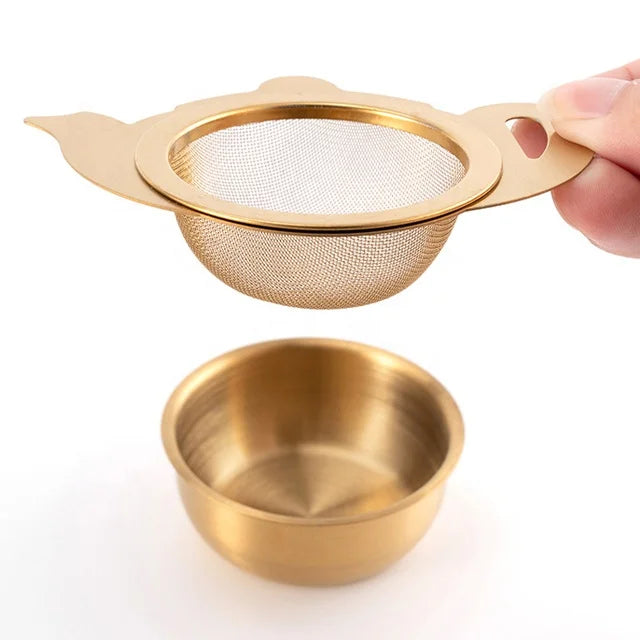 Custom Gold Silver Stainless Steel Loose Leaf Tea Strainer Teapot Tea Infusers Filter