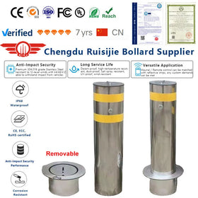Factory Barrier Security Thick Tube Bolt Down Movable Embedded 304 Stainless Steel Parking Bollard Post Lock