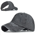 Washable Denim Sun Visor Puff Ponytail Curl Natural Hair Backless Ponytail Baseball Hat Cap for Women