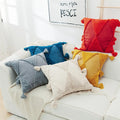 Wholesale Indian Moroccan Handmade Polyester Geometric Tufted Tassel Cushion Cover