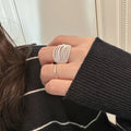 Beautiful 925 Sterling Silver Multi-Layer Thread Adjustable Ring for Women Party Gifts