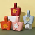 2022 Sweet Wedding Candy Box Small PU Leather Handbag Multi Flower Basket Personalised Eid Aham Gift Box Wedding Decor Supplies