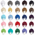 Wholesale 30cm Short MSN Wig Cosplay Multi Colors Straight Peluca Synthetic Anime Hair Cosplay Heat Resistant Wigs for Party