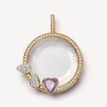 European American Retro DIY Pendant Items 18K Gold Transparent Box Necklaces Open and Closed Chains