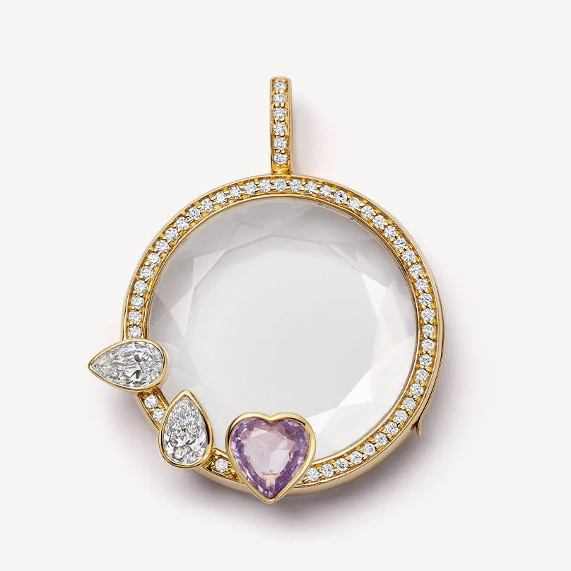 European American Retro DIY Pendant Items 18K Gold Transparent Box Necklaces Open and Closed Chains