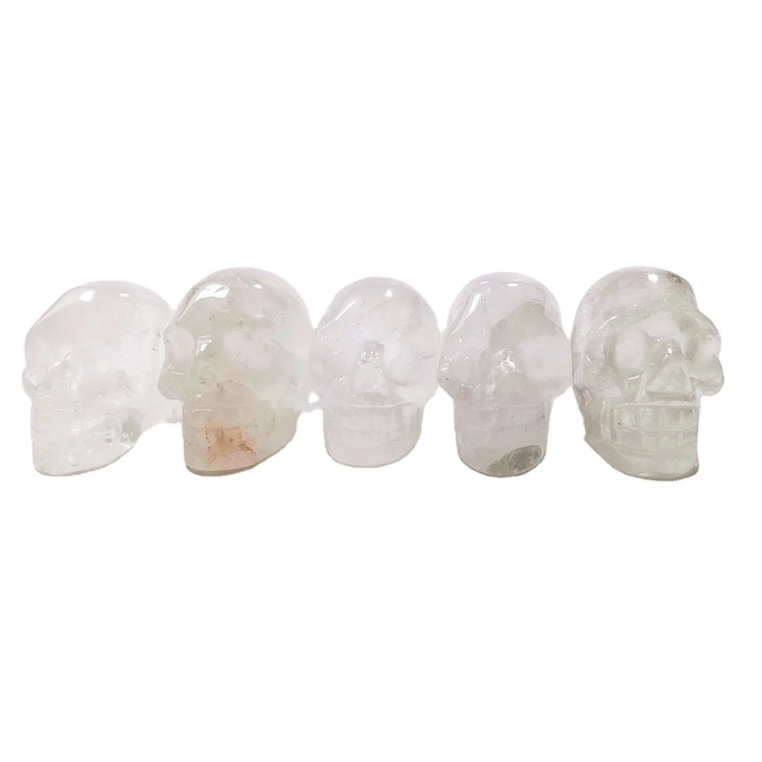 HY Wholesale China Unique Healing Gemstone 2 Inch Carving clear Quartz Skulls Carved Crafts