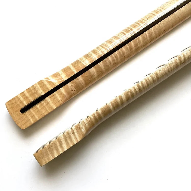 Wholesale ST TL Guitar Neck 21 Frets Tiger Flame Maple Guitar Neck for Electric Guitar Neck Replacement