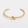 Fenny 18K PVD Plated Wholesale Waterproof&No Fade Popular Simple Cute Knot Cuff Stainless Steel Jewelry Bracelet