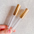 LZ Pack Stock 100pcs Spray Matte Gold Round 3ML Liptint Bottle Custom Logo Lip Tube Packaging For Lip Gloss
