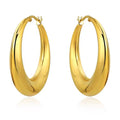 Fashion Simple Brass Plating 18k Gold Shiny Metal Round Hoop Earrings Women Size Jewelry Customized