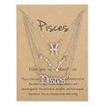 Custom Acceptable Zodiac Gold Silver Necklace SET 3pcs