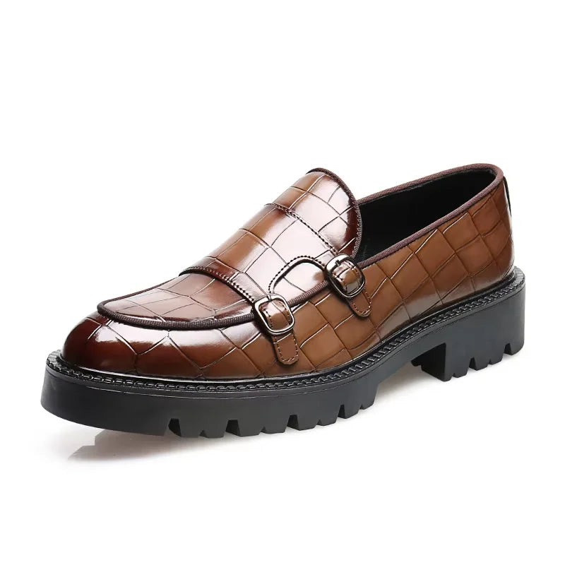 Italian Style Men's Luxury Leather Loafer Flat Oxford Design Height Increase Casual Dressy Waterproof Office Party Loafers Shoes