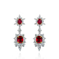 Newest Luxury Red Ruby Zircon Jewelry New Model Drop Earring Customized Products