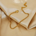 3mm Minimal Classic Gold Curb Link Bracelet Chic Dainty 18K Gold Plated Stainless Steel Cuban Chain Bracelet