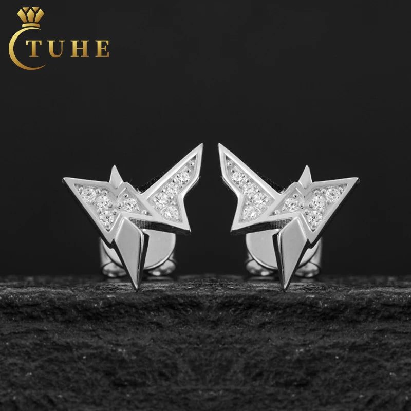 Factory Wholesale Custom 925 Sterling Silver Push Back Moissanite Earring Men Vvs Diamond Fine Jewelry Men Stud Earring