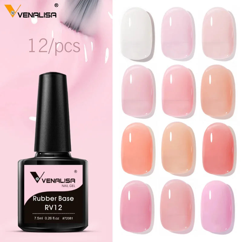 Venalisa Nail Arts Christmas Gift 7.5ML Soak Off UV/LED Camouflage Color Rubber Base Top Coat for Gel Lacquer Nail Designs