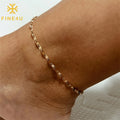 Wholesale Waterproof Ankle Chain Foot Jewelry 2024 Simple Stainless Steel Gold Plated Anklet