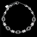 Sterling Silver 4*6mm Semi Mount Bracelet Empty Support Blank Claw Setting S925 Mountain Base Holder Without Stone for Inlay DIY