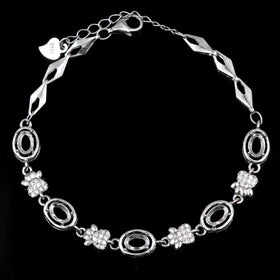 Sterling Silver 4*6mm Semi Mount Bracelet Empty Support Blank Claw Setting S925 Mountain Base Holder Without Stone for Inlay DIY